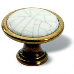 buton bronz antic portelan cu nervuri